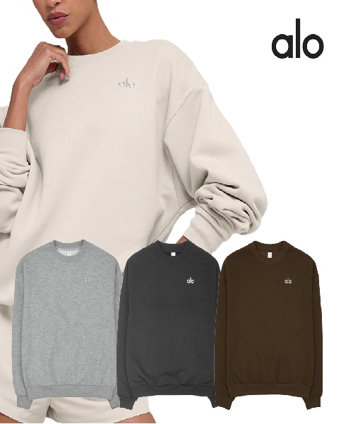 [병행수입][알로] 아콜레이드 크루넥 풀오버 맨투맨(기모)_블랙 M